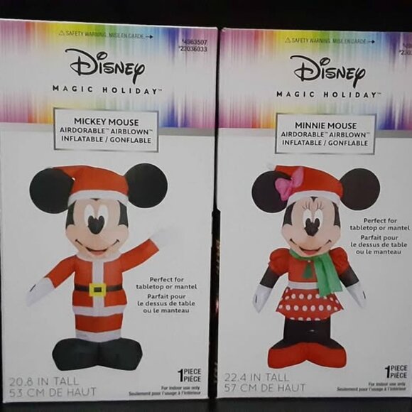 Disney MICKEY & MINNIE Christmas Airblown Inflatable Airdorable. New in Box - Picture 1 of 4